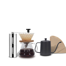 Load image into Gallery viewer, 500ml V60 Coffee Dripper Set Coffee Filter Paper Glass Coffee Pot With Coffee Scale Mini Grinder 2020 New Household Four-piece
