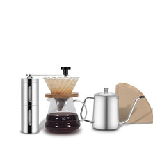 Load image into Gallery viewer, 500ml V60 Coffee Dripper Set Coffee Filter Paper Glass Coffee Pot With Coffee Scale Mini Grinder 2020 New Household Four-piece
